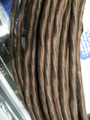 Vintage brown cloth wire 5 - 10',